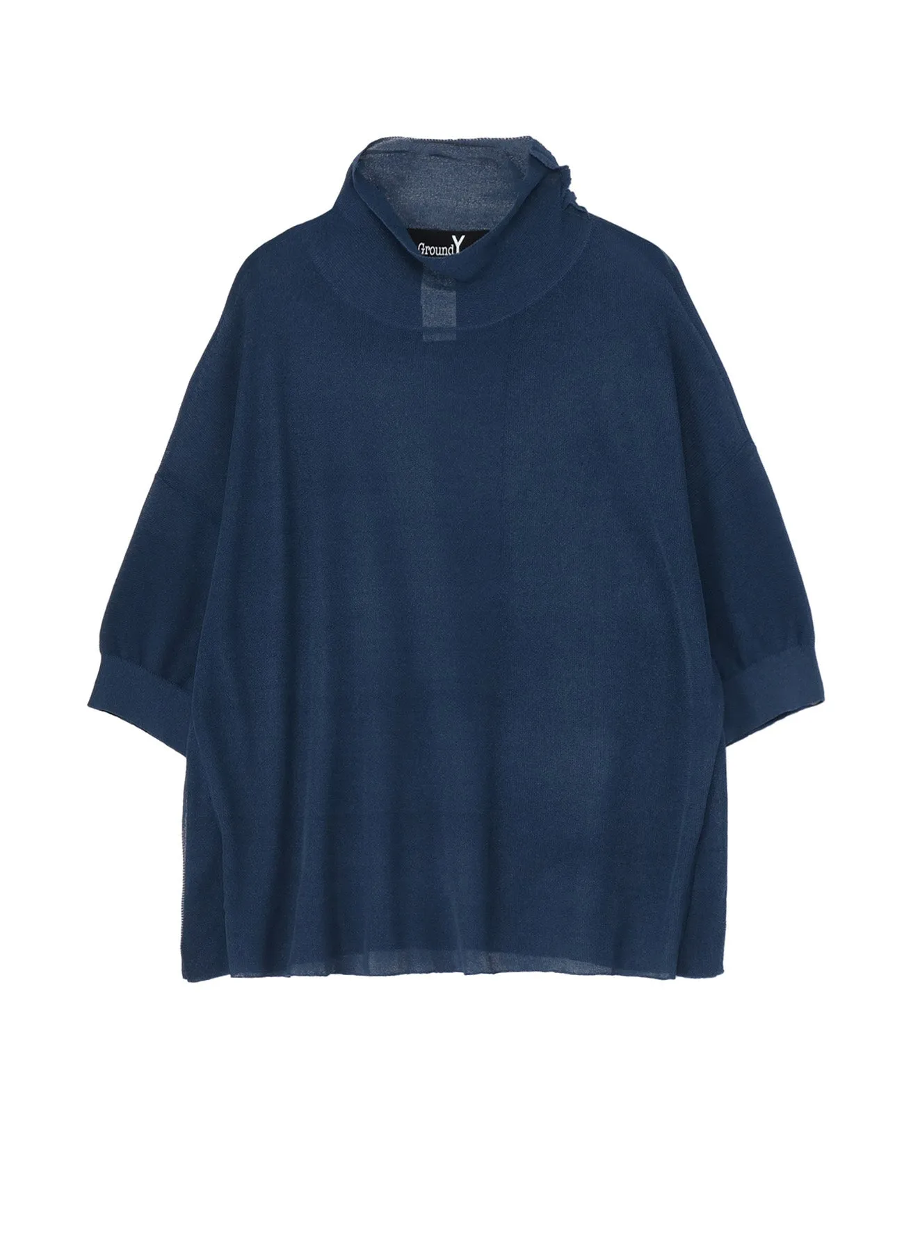 PAPER YARN SHEER HIGH NECK KNIT Quick Dry Integration Classic Outfit