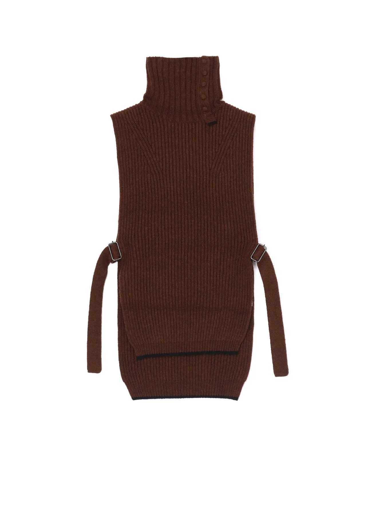 BUTTON-UP NECK DETAIL LAMBSWOOL BIB Multi Directional Stretch