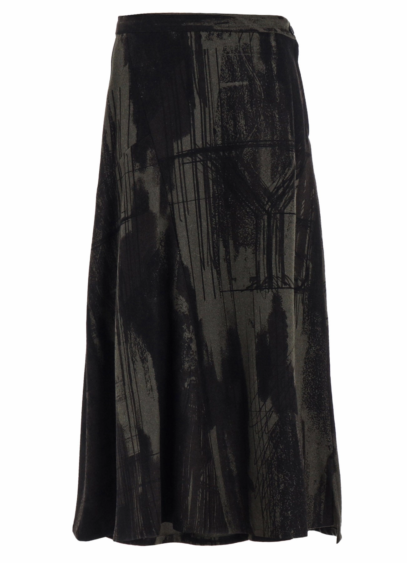 WOOL FLANNEL LOGO SCRIBBLE PT ASYMMETRIC FLARE SKIRT Relax Tones