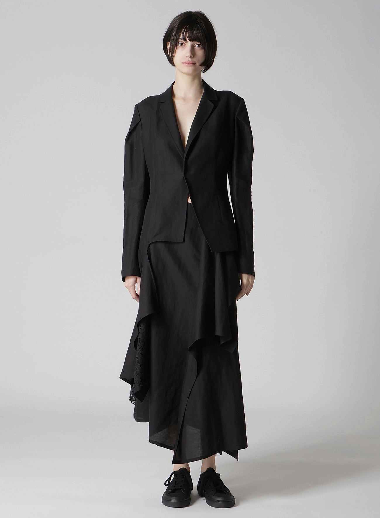 C/Li GABARDINE 2 LAYERED UNBALANCED JACKET club Street Comfort