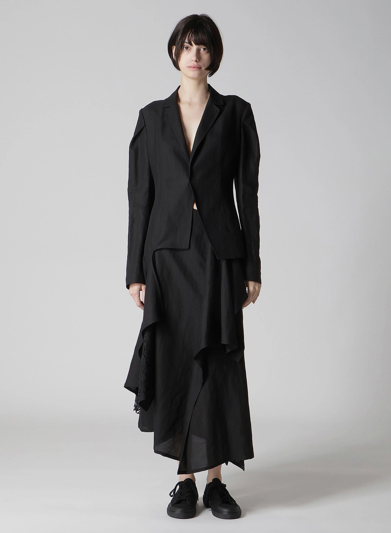 C/Li GABARDINE L DRAPED SKIRT Machine-washable