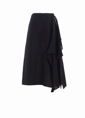 C/Li GABARDINE L DRAPED SKIRT Cozy Mood Adjustable-Length