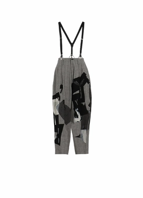 Fitted Design AbrasionResistantPanels C/LI PLAID COLLAGE SUSPENDER PANTS