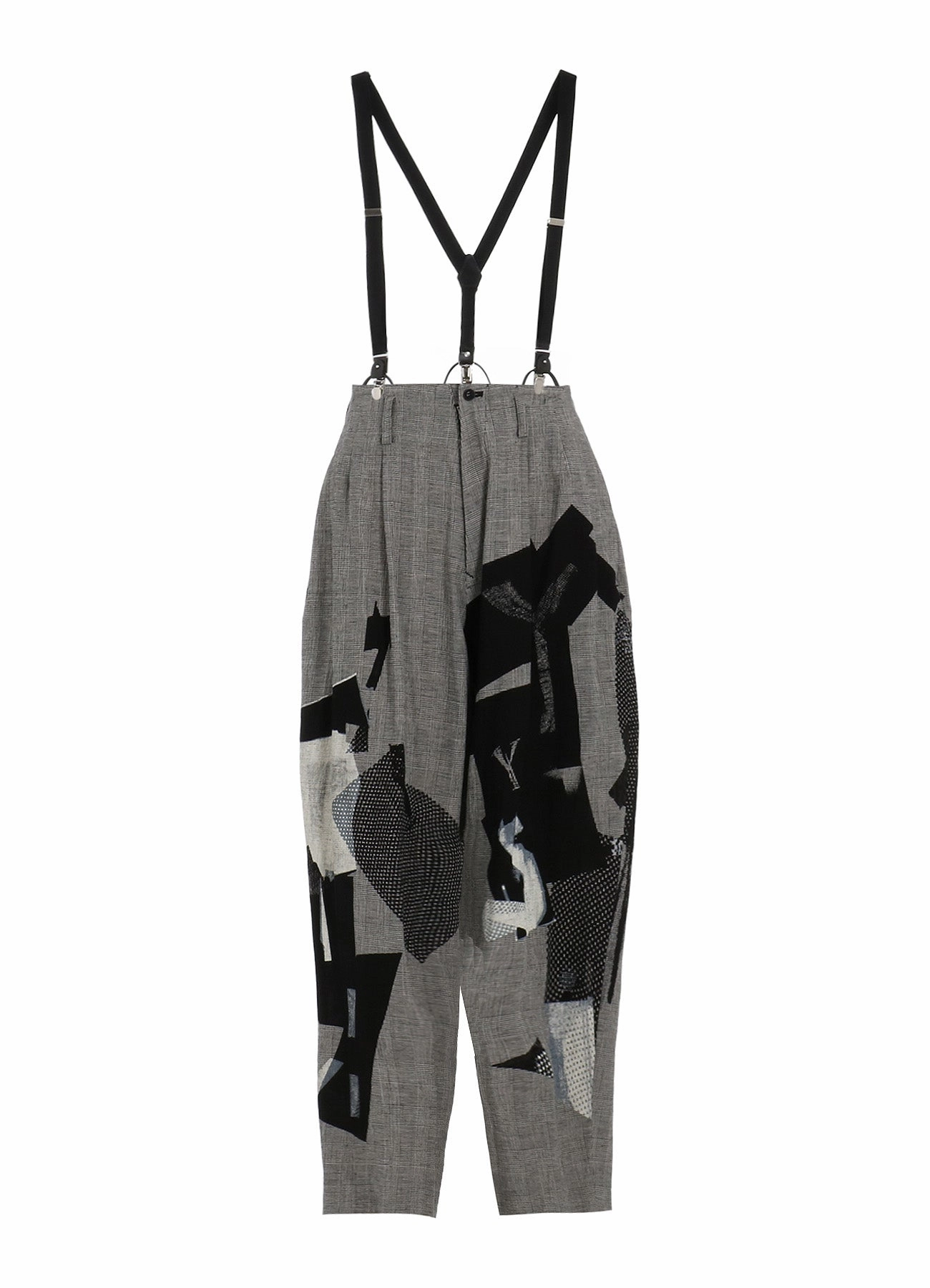 No Gap Waist C/LI PLAID COLLAGE SUSPENDER PANTS