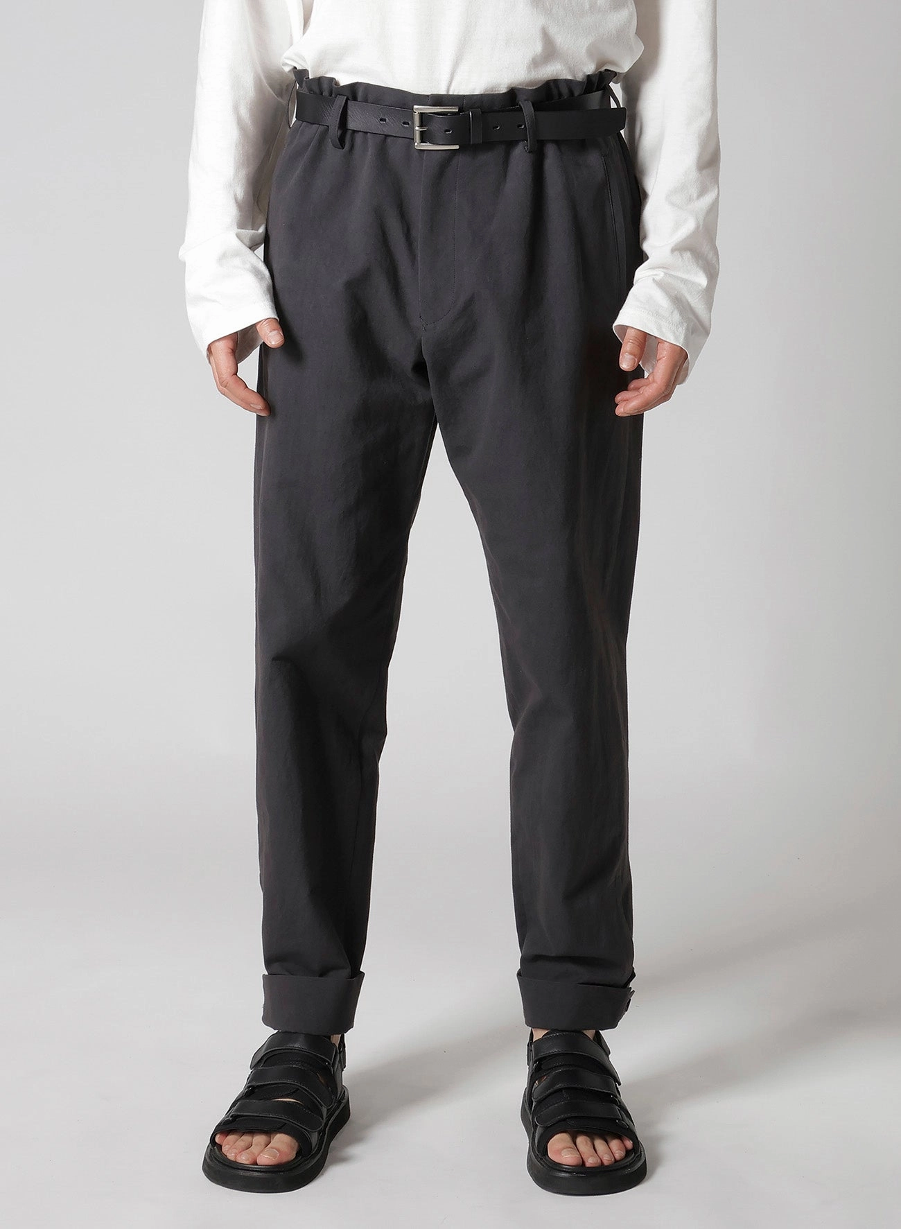 C/ POPLIN TAB DETAIL SLIM PANTS Chilly Comfort Trendy Cut