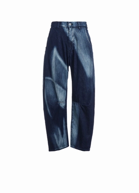 Mid Rise Casual Layer Fit C/ SPOTTED DENIM GUSSET WIDE PANTS