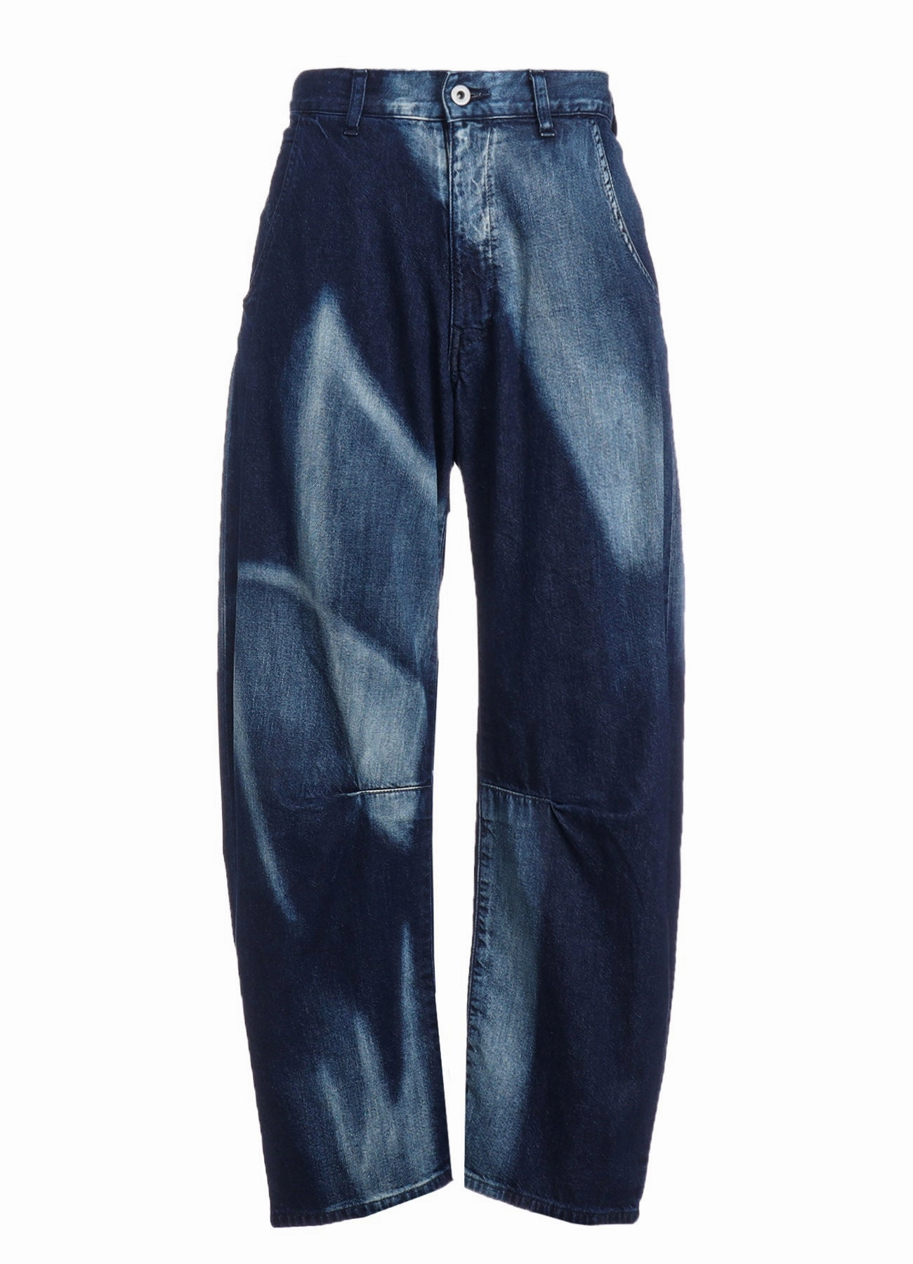 C/ SPOTTED DENIM GUSSET WIDE PANTS Tear Resistant Design