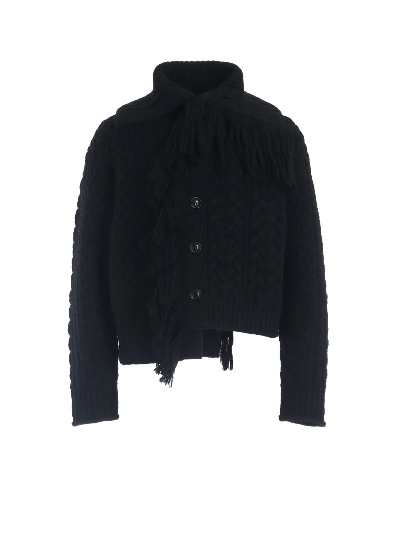 HighElastic Recovery CABLE/FRINGE CARDIGAN