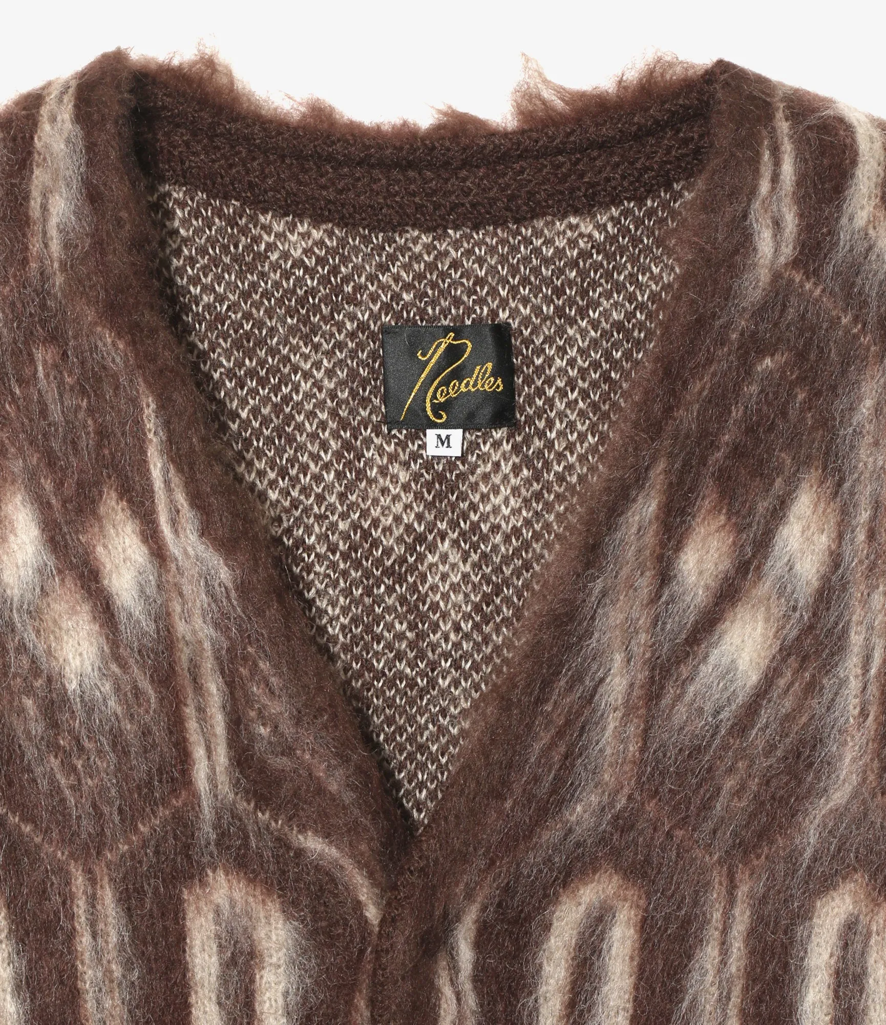 Mohair Cardigan ?C Burgundy Geometric Versatile Trend