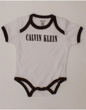 CALVIN KLEIN Baby Boys Graphic Bodysuit 0-3 Months White Cotton Versatile Luxury Eco Home
