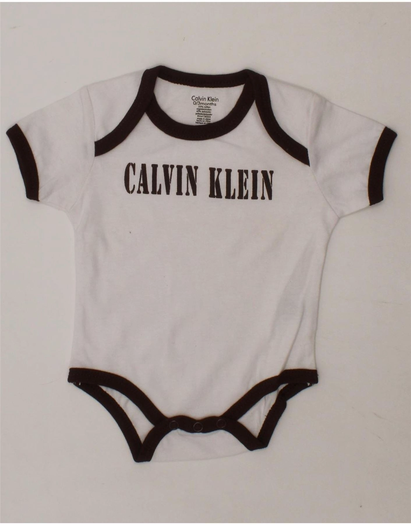CALVIN KLEIN Baby Boys Graphic Bodysuit 0-3 Months White Cotton Versatile Luxury Eco Home