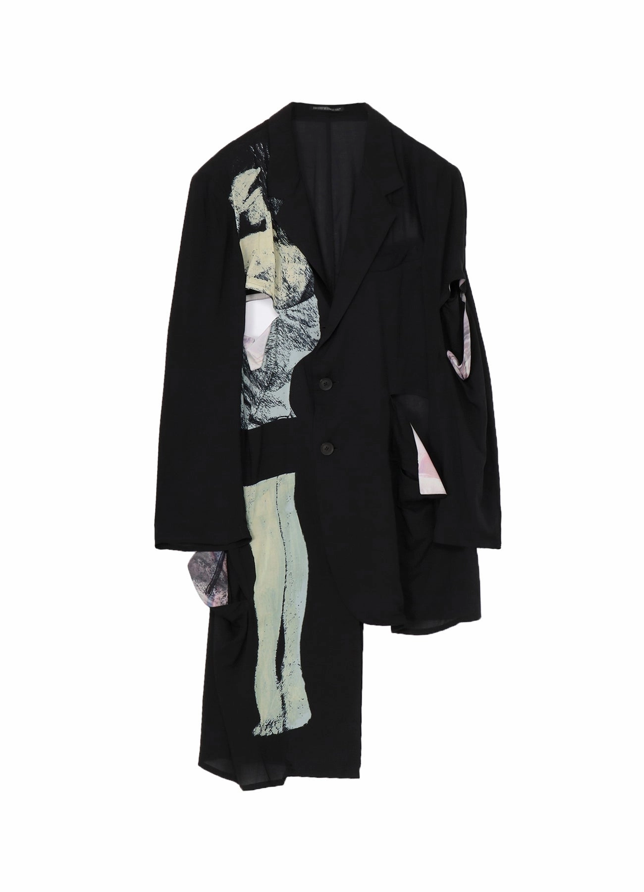 Cooperate Button Closure BACK SILHOUETTE ASYMMETRY PRINT JACKET