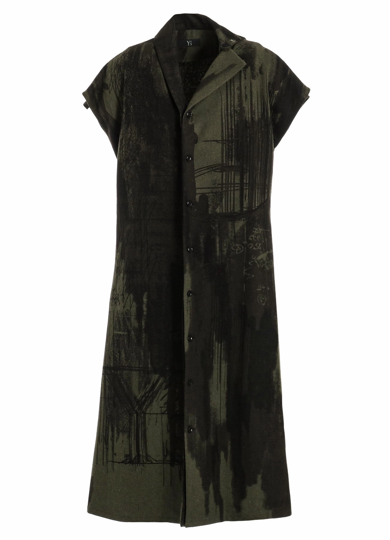 WOOL FLANNEL LOGO SCRIBBLE PT FRENCH SLEEVE DRESS Subtle Texture Effortless Vibe