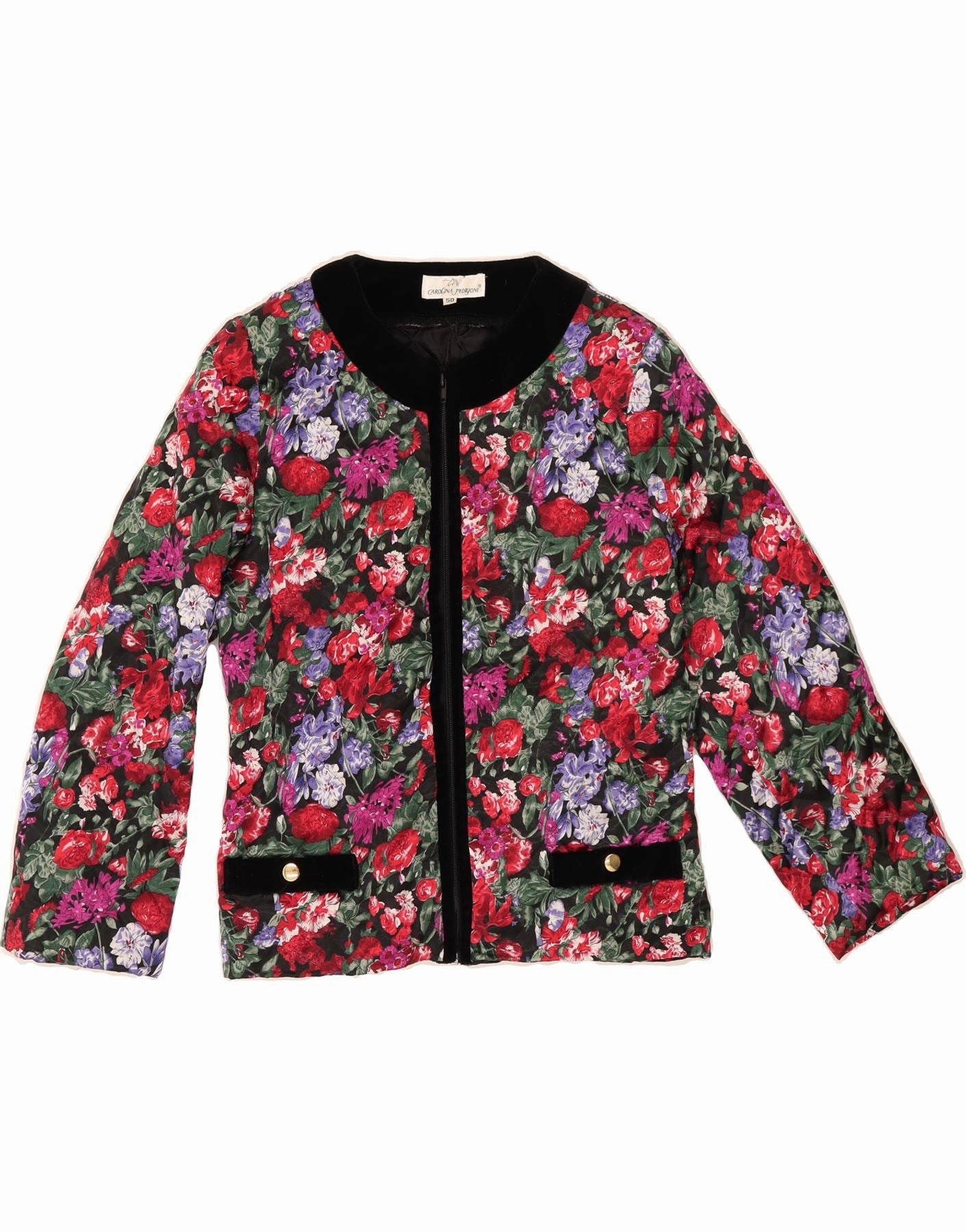 Elegant Finish CAROLINA PEDRJONI Womens Blazer Jacket UK 10 Small Multicoloured Floral