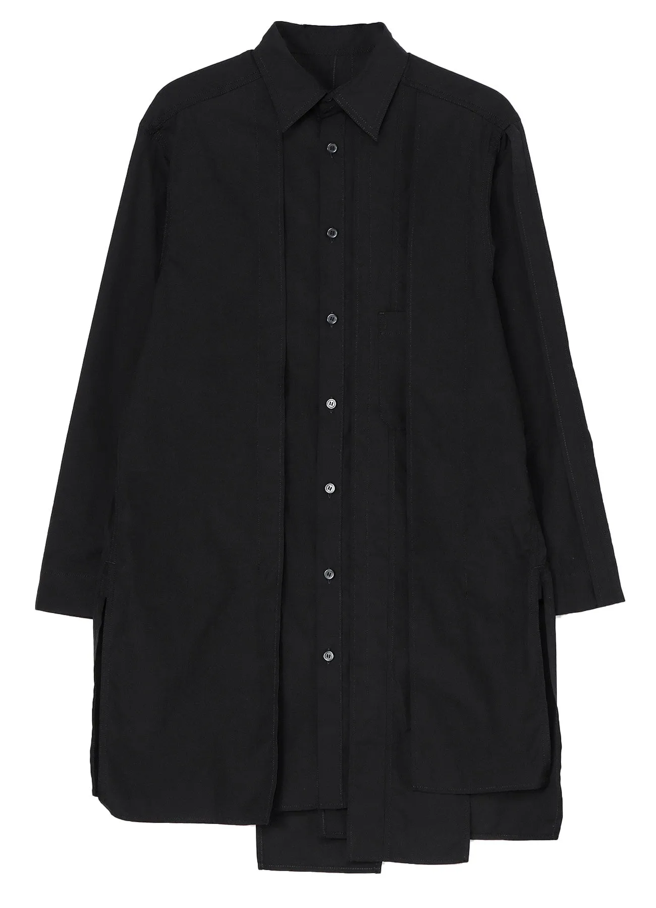 BROAD CHAIN STITCH PANEL BLOUSE Recycled Polyester Blend