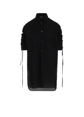 Fall Fashion COTTON LAWN SHIRRING SLEEVE BLOUSE