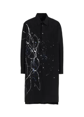 COTTON BROAD SPLASH PAINTED LONG SHIRT Non Chafe Seams