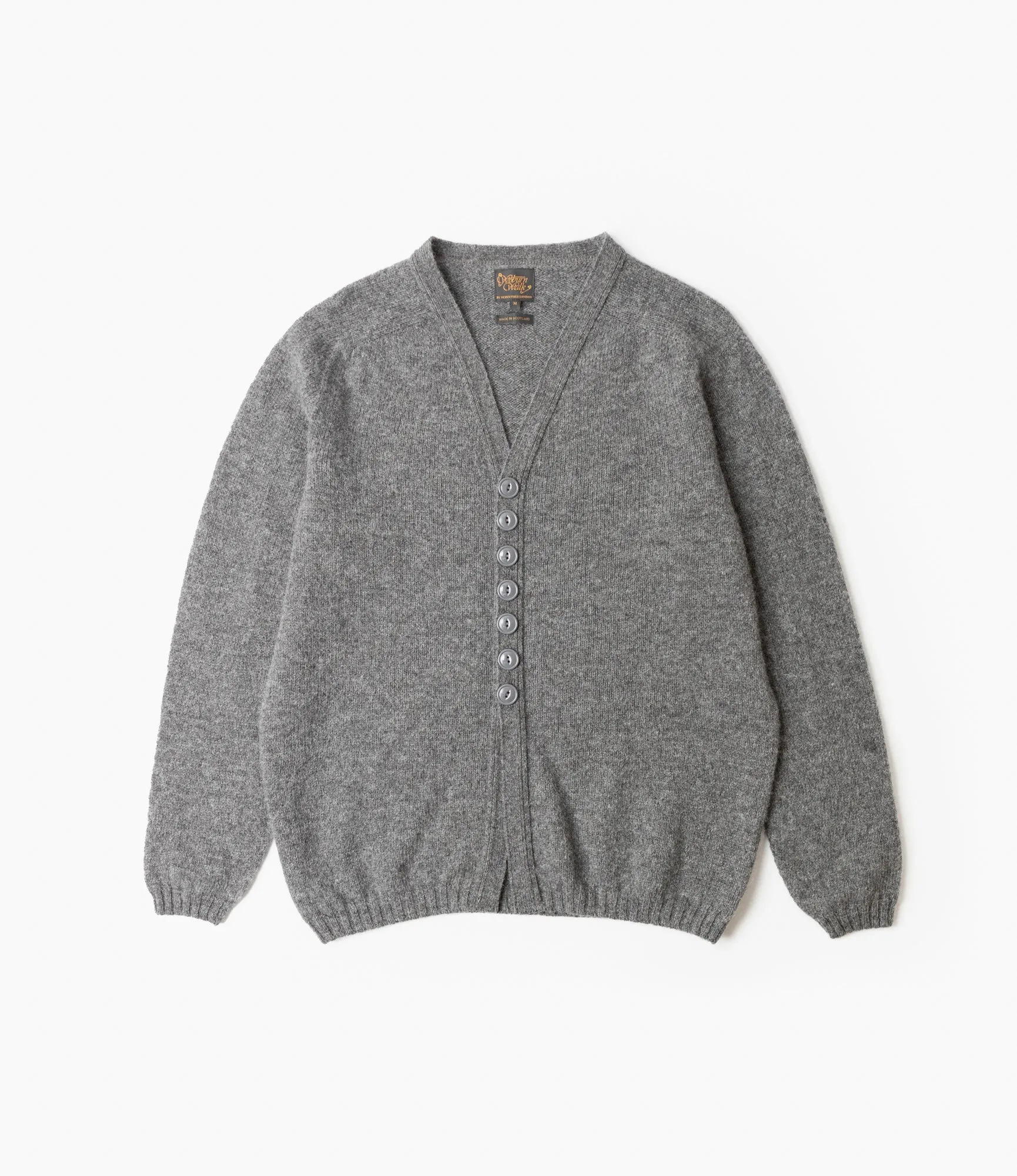 MoistureWicking Fisherman Cardigan ?C?Grey Shetland Wool