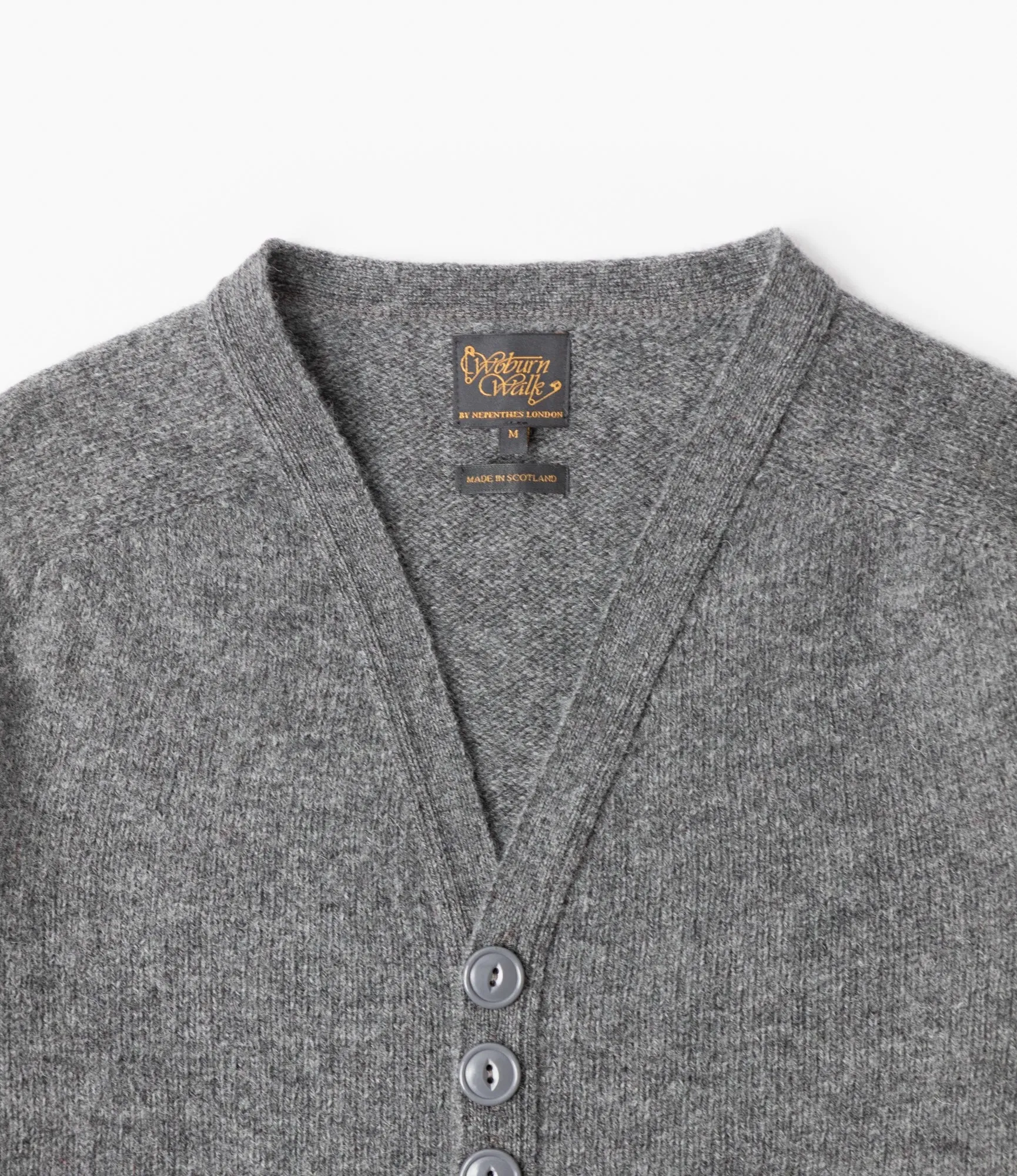 Low Impact Manufacturing Fisherman Cardigan ?C?Grey Shetland Wool
