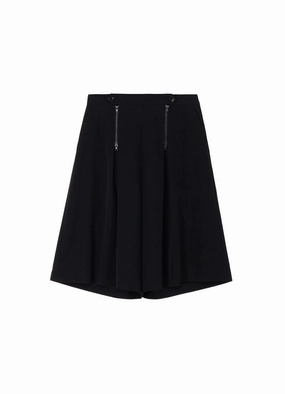 WOOL GABARDINE ZIP TUCKED SHORT PANTS All Time Use