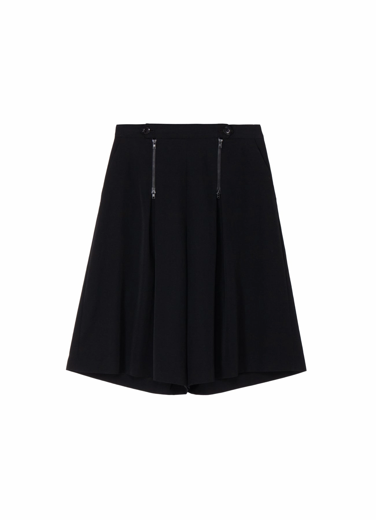 WOOL GABARDINE ZIP TUCKED SHORT PANTS All Time Use