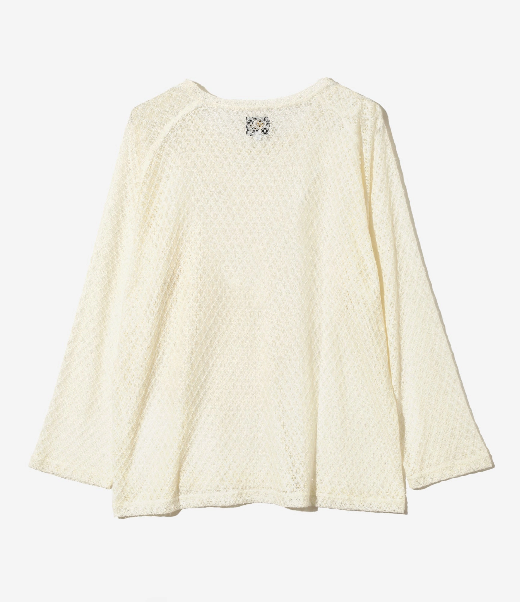 right size Stain Resistant Long Sleeve U-Neck T-Shirt ?C White Raschel Lace