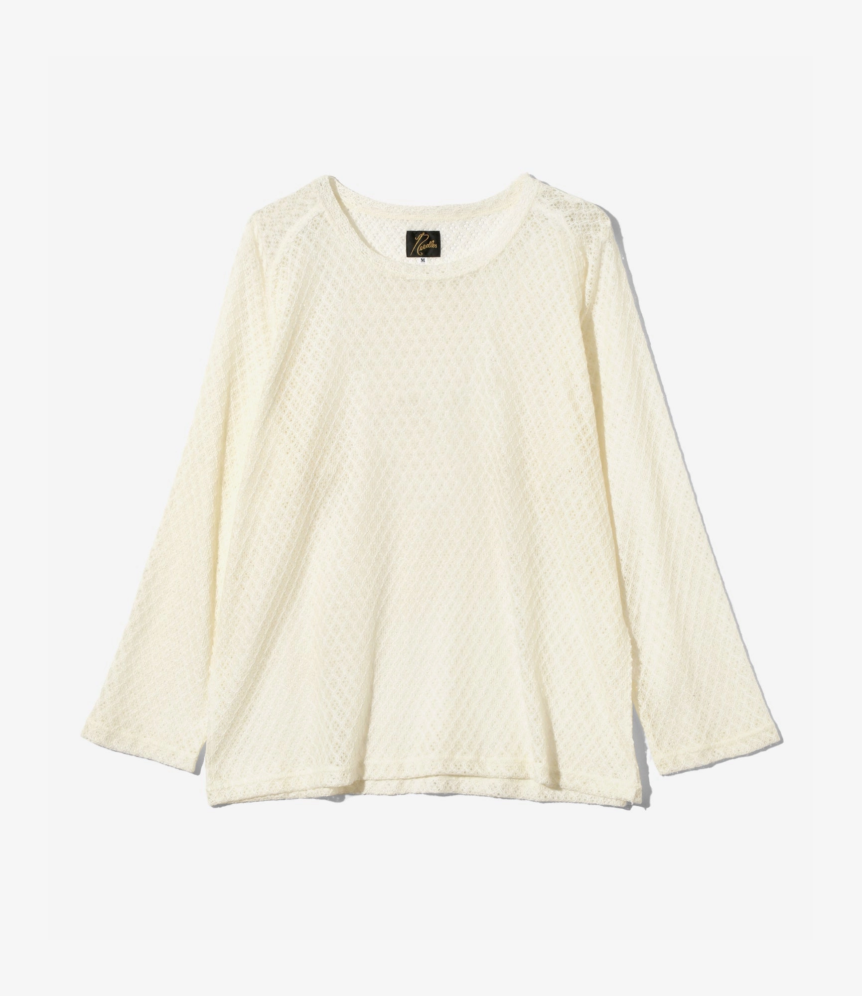 Effortless Comfort AllDay Comfort Long Sleeve U-Neck T-Shirt ?C White Raschel Lace