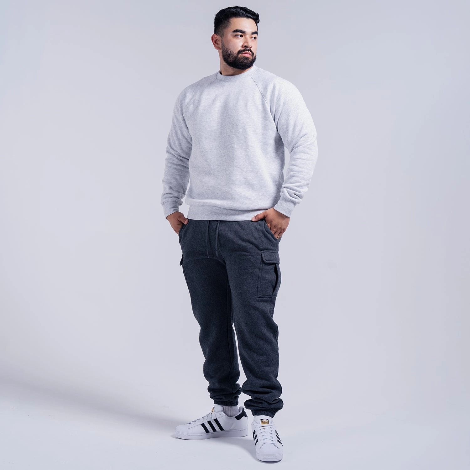 Trendy Waist Classic Fleece Cargo Sweatpant - Mens