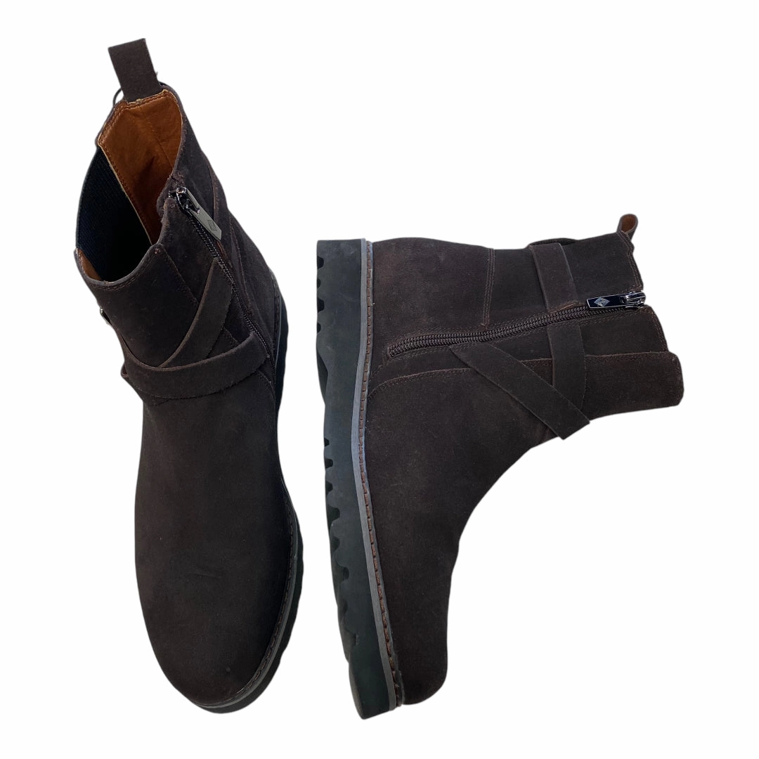 Reinforced Form Adventure Seeker Anti Puncture Design Boots Ankle Flats By Donald Pliner In Brown, Size: 9.5