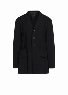 PE/RAYON GABARDINE STRETCH JACKET WITH GATHERED SHIRRING Modern Design