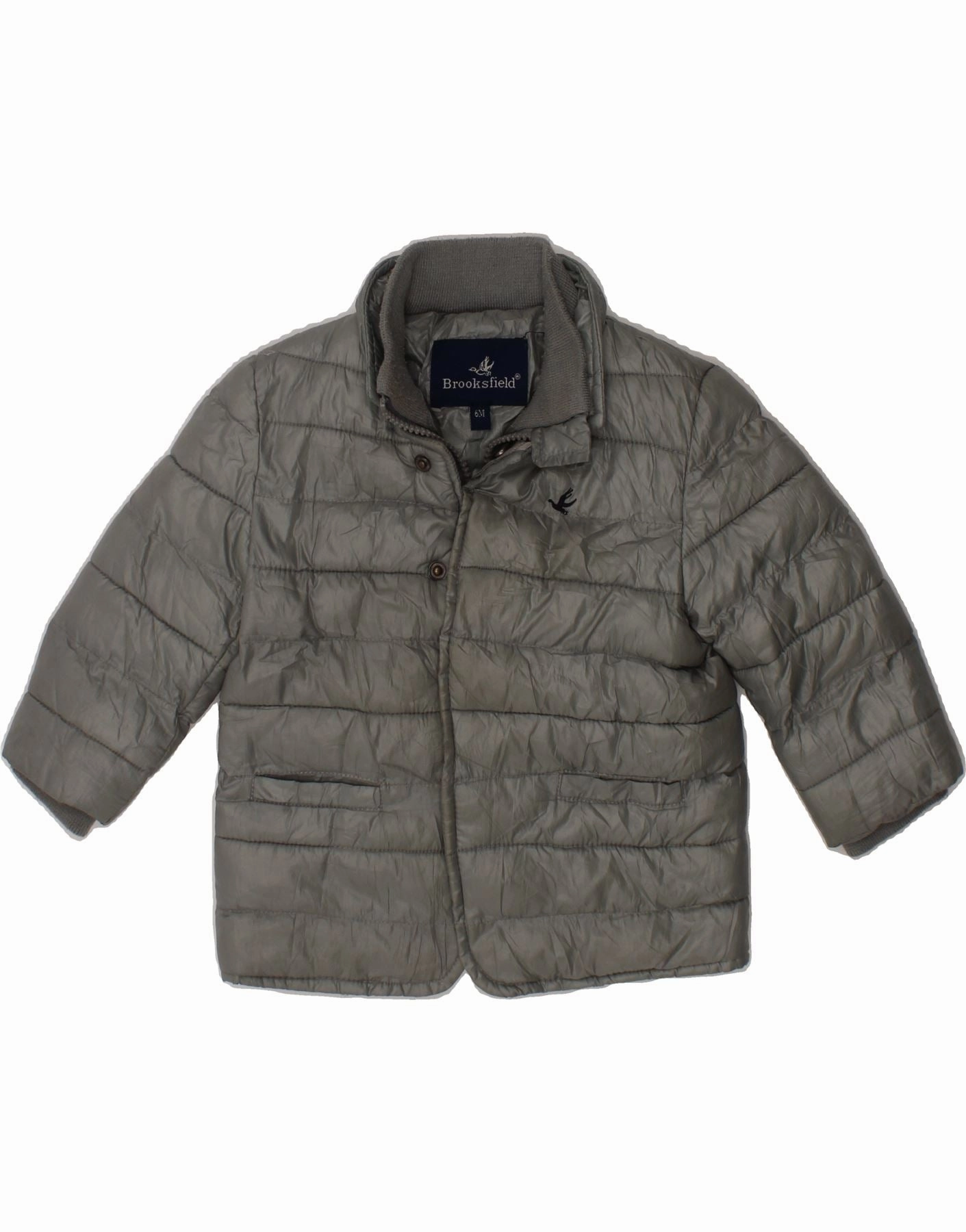 BROOKSFIELD Baby Boys Padded Jacket 3-6 Months Grey Polyester Breathable Feel
