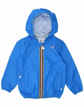 WaterResistant Shell K-WAY Baby Girls Hooded Rain Jacket 18-24 Months Blue Polyamide