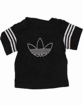 ADIDAS Baby Boys Graphic T-Shirt Top 6-9 Months Black Button Down Design handmade touch