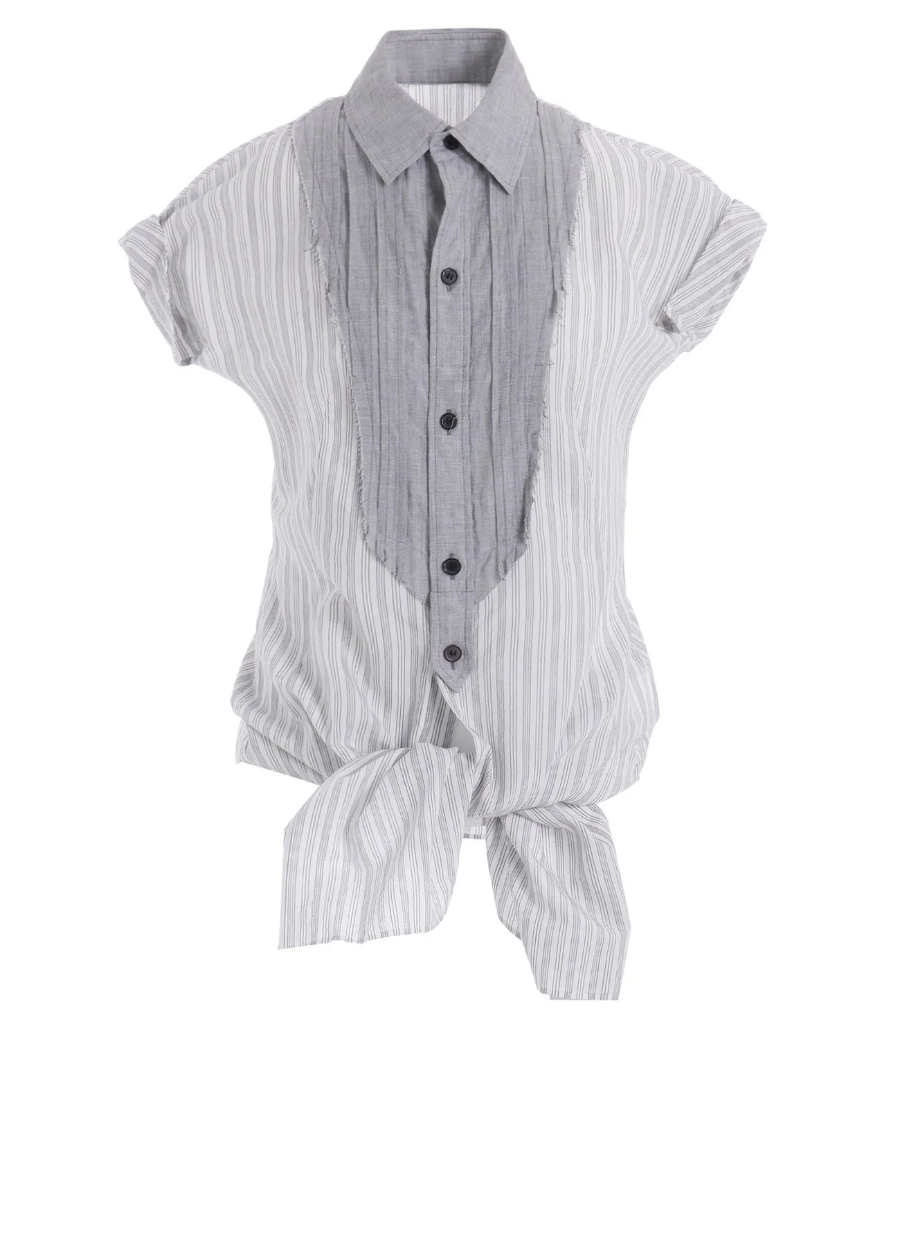 C/CU HARD TWISTED DOBBY STRIPE PLEATED SHIRT Tailored Style
