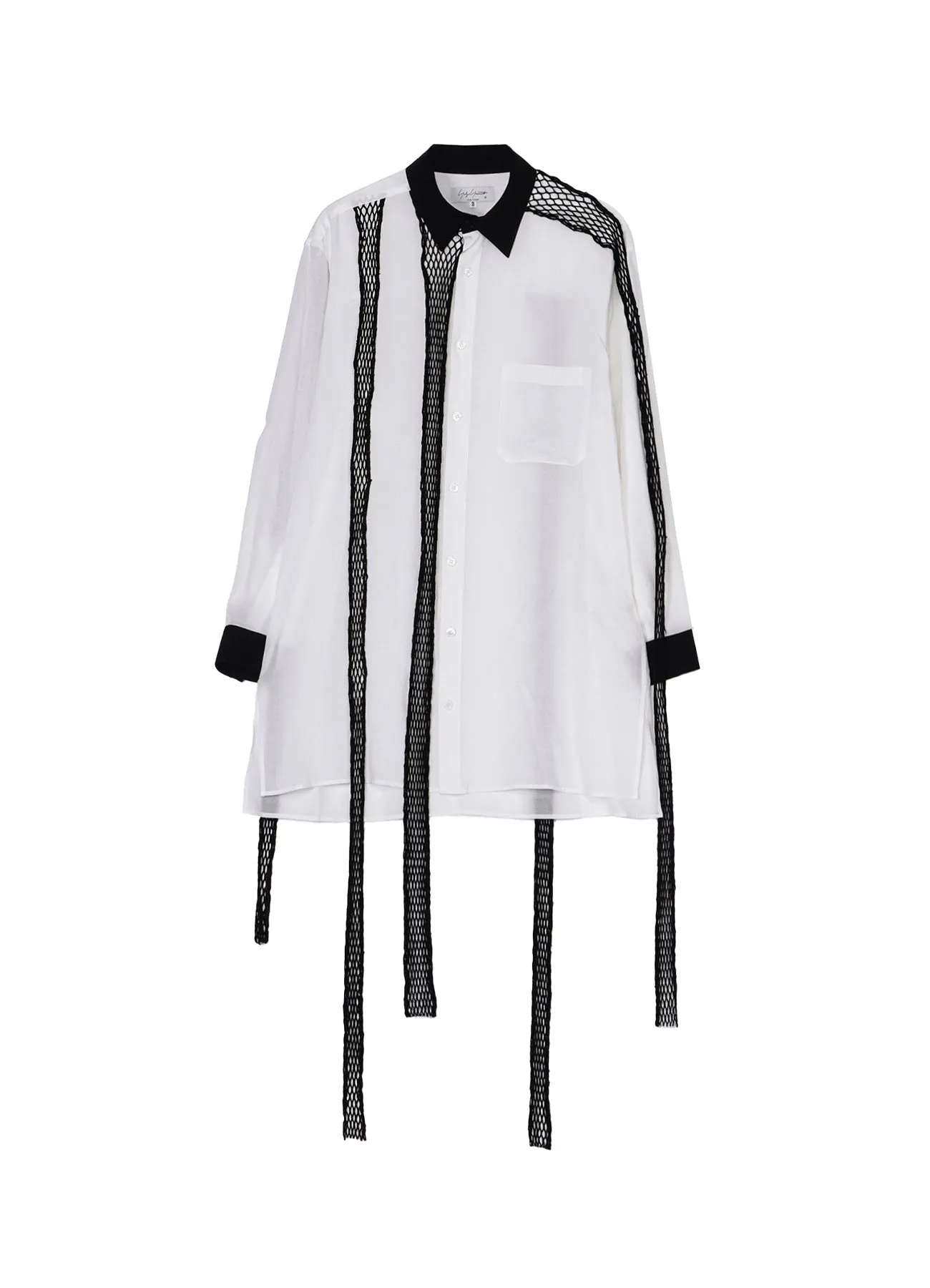 CELLULOSE LAWN BLACK MESH BLOUSE BLOUSE Quick Release Cuffs Lightweight Feel