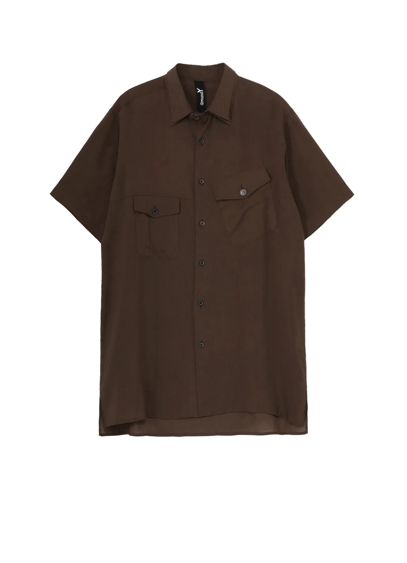 CELLULOSE LAWN DOUBLE COLLAR SLANTED POCKET SHIRT Button front Seasonal Collection