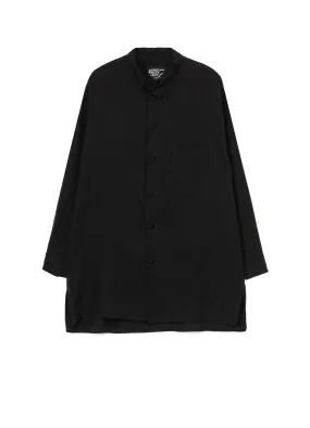 Polished Finish Matte Look CELLULOSE LAWN KNOT BUTTONS OPEN COLLAR SHIRT