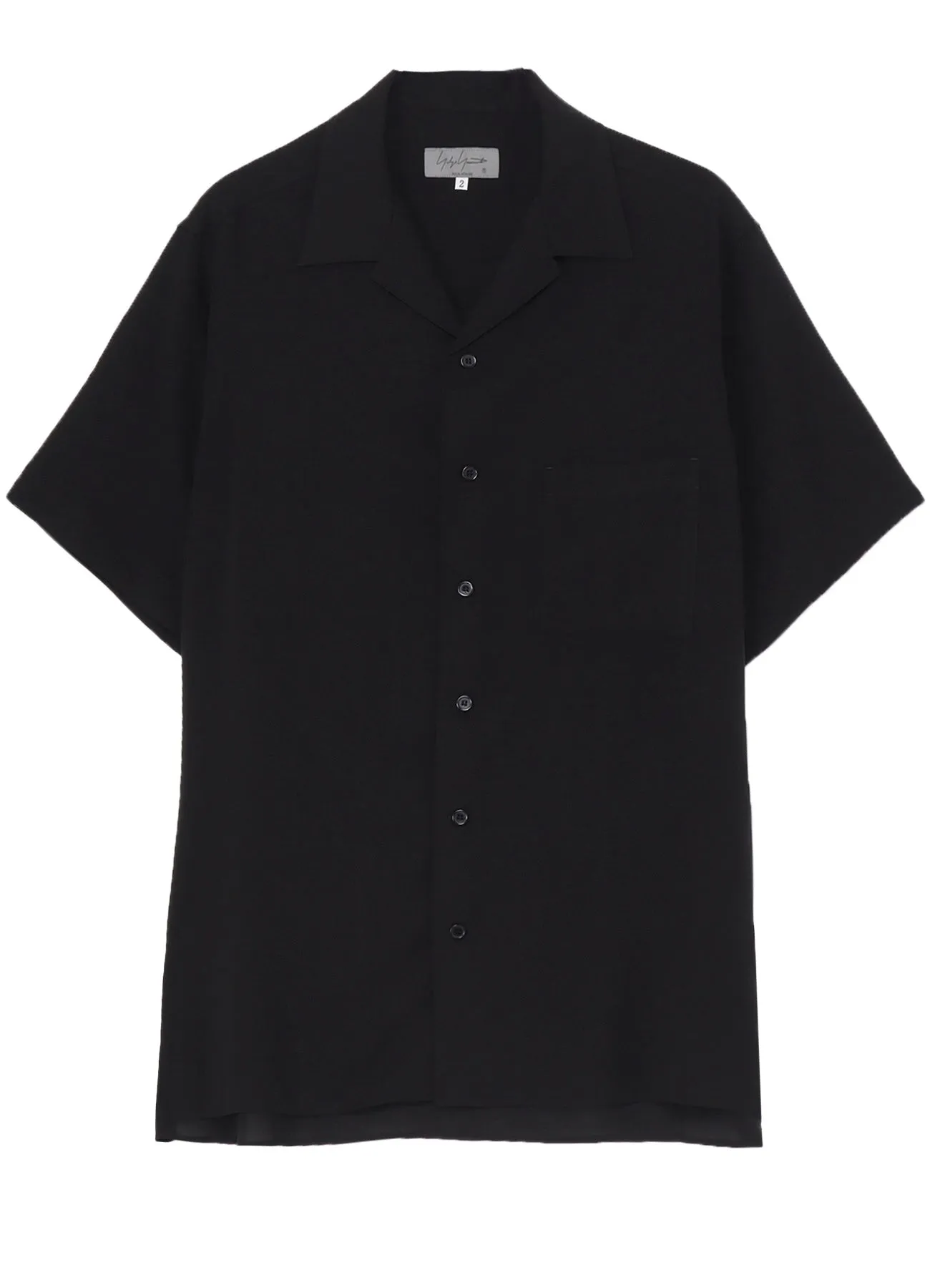 CELLULOSE LAWN OPEN COLLAR HALF SLEEVE SHIRT Flexible Placket Structure Microfiber Material