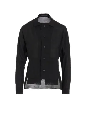 Mature appeal CELLULOSE LAWN PANELED SHORT BLOUSE