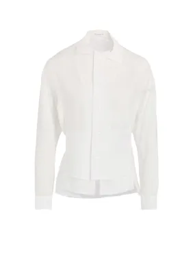 CELLULOSE LAWN PANELED SHORT BLOUSE Lakeside Relaxation Advanced Moisture Management