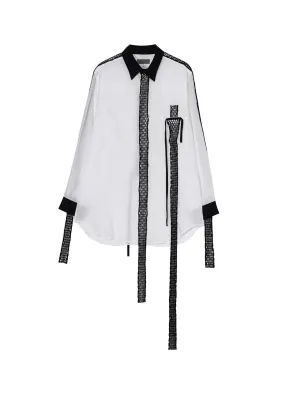 Practical Choice CELLULOSE LAWN PLACKET BLACK MESH TP BLOUSE