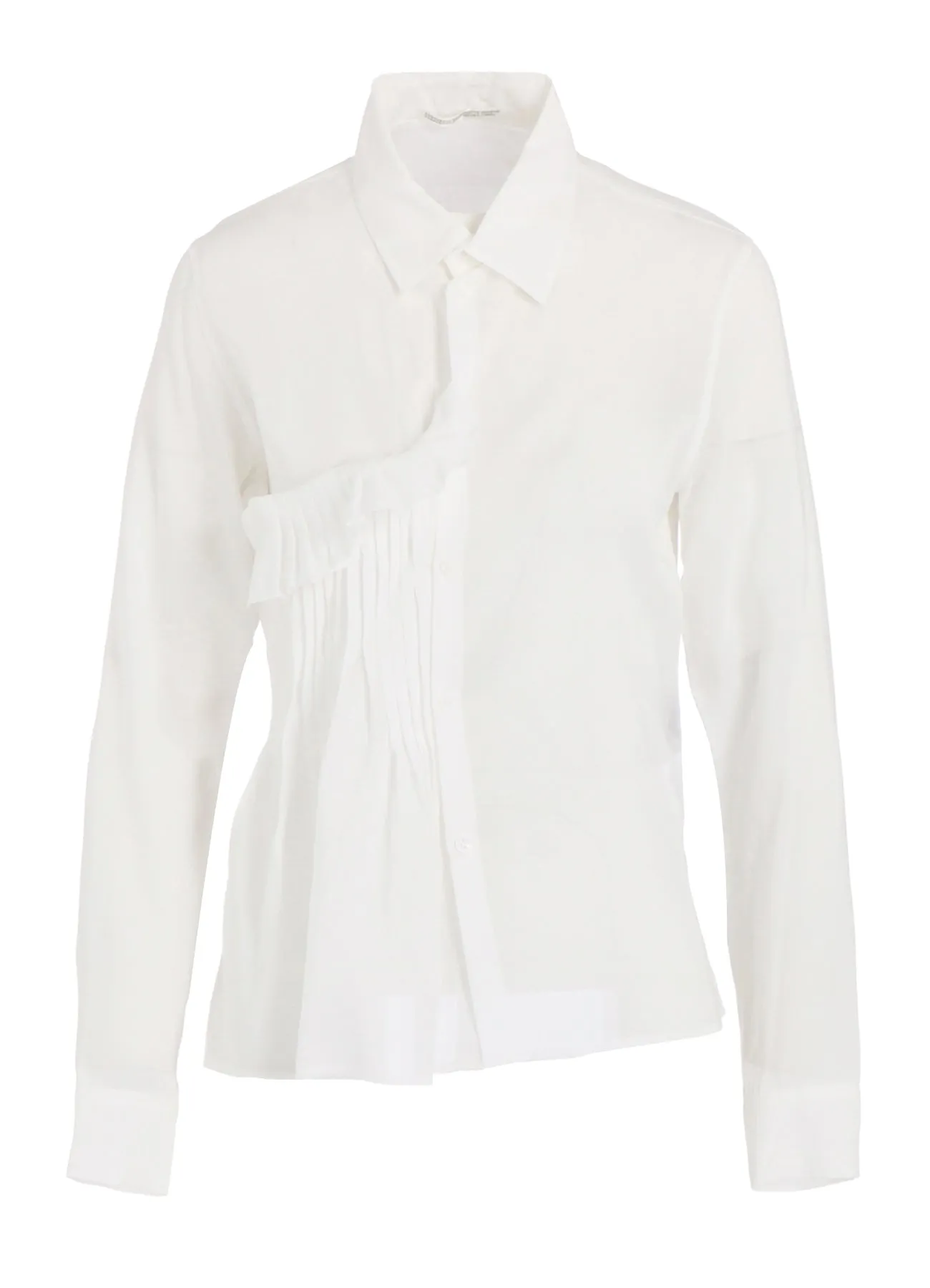 V-neck style CELLULOSE LAWN R FRONT PINTUCK BLOUSE