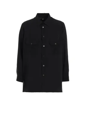 CELLULOSE LAWN SHIRT WITH OUT POCKET Layered Collar