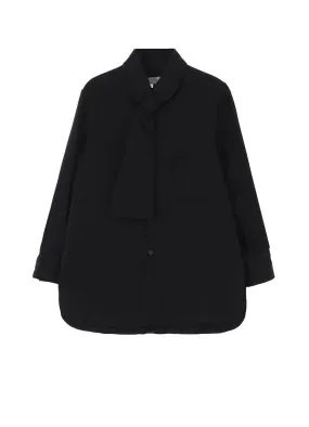 CELLULOSE LAWN STOLE DETAIL PADDED BLOUSE Refined Aesthetic Statement Piece