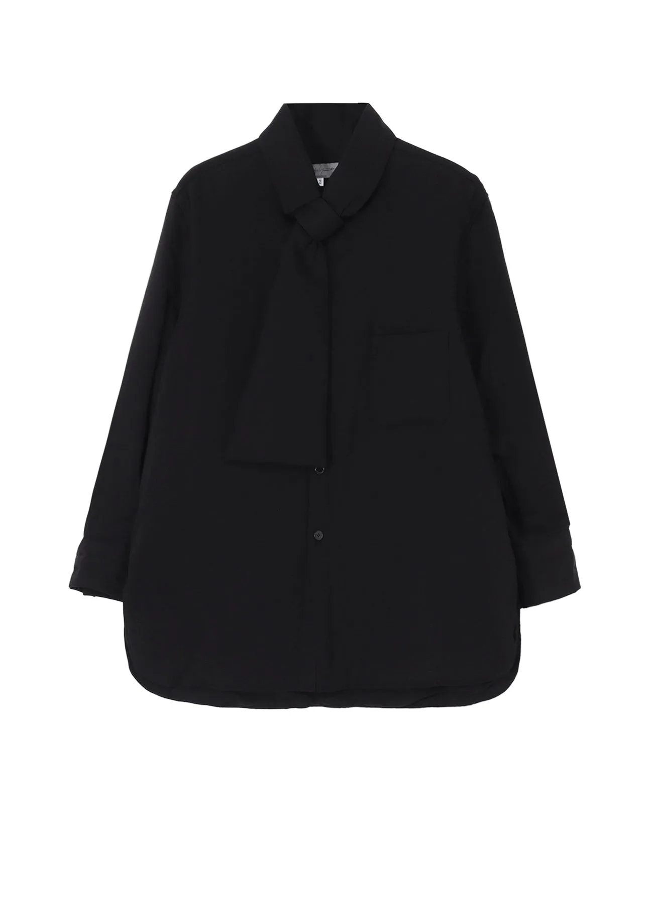 CELLULOSE LAWN STOLE DETAIL PADDED BLOUSE Refined Aesthetic Statement Piece