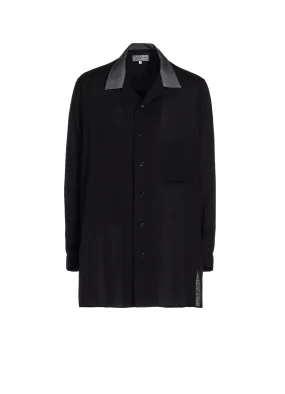 CELLULOSE LOAN OPEN COLLAR B W/ DIFFERNT FABRIC Anti Pilling Surface