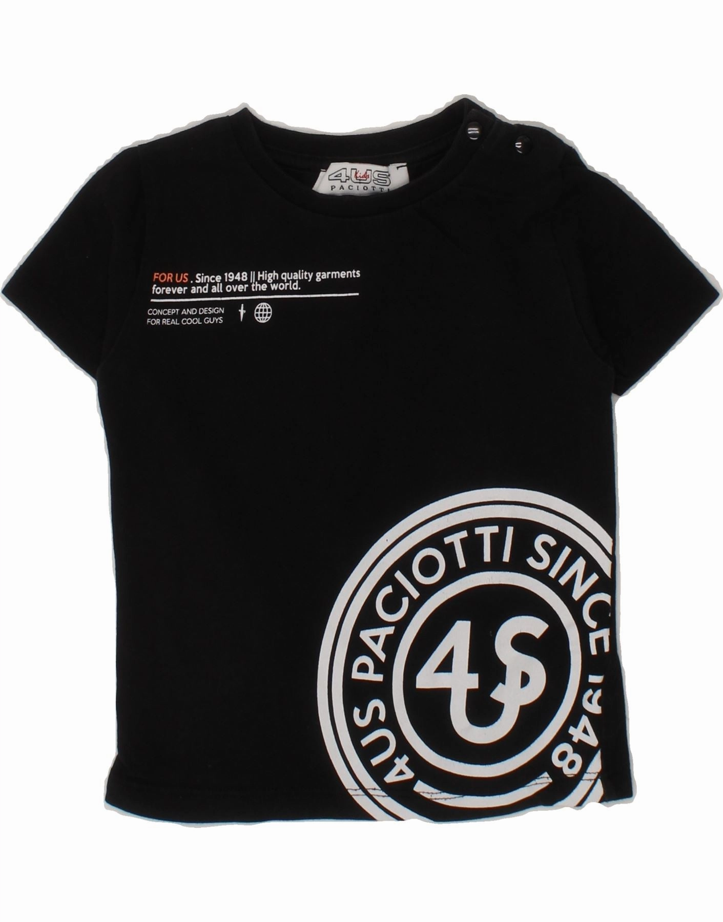 CESARE PACIOTTI Baby Boys Graphic T-Shirt Top 9-12 Months Black Sleeveless Cut Sleek Silhouette