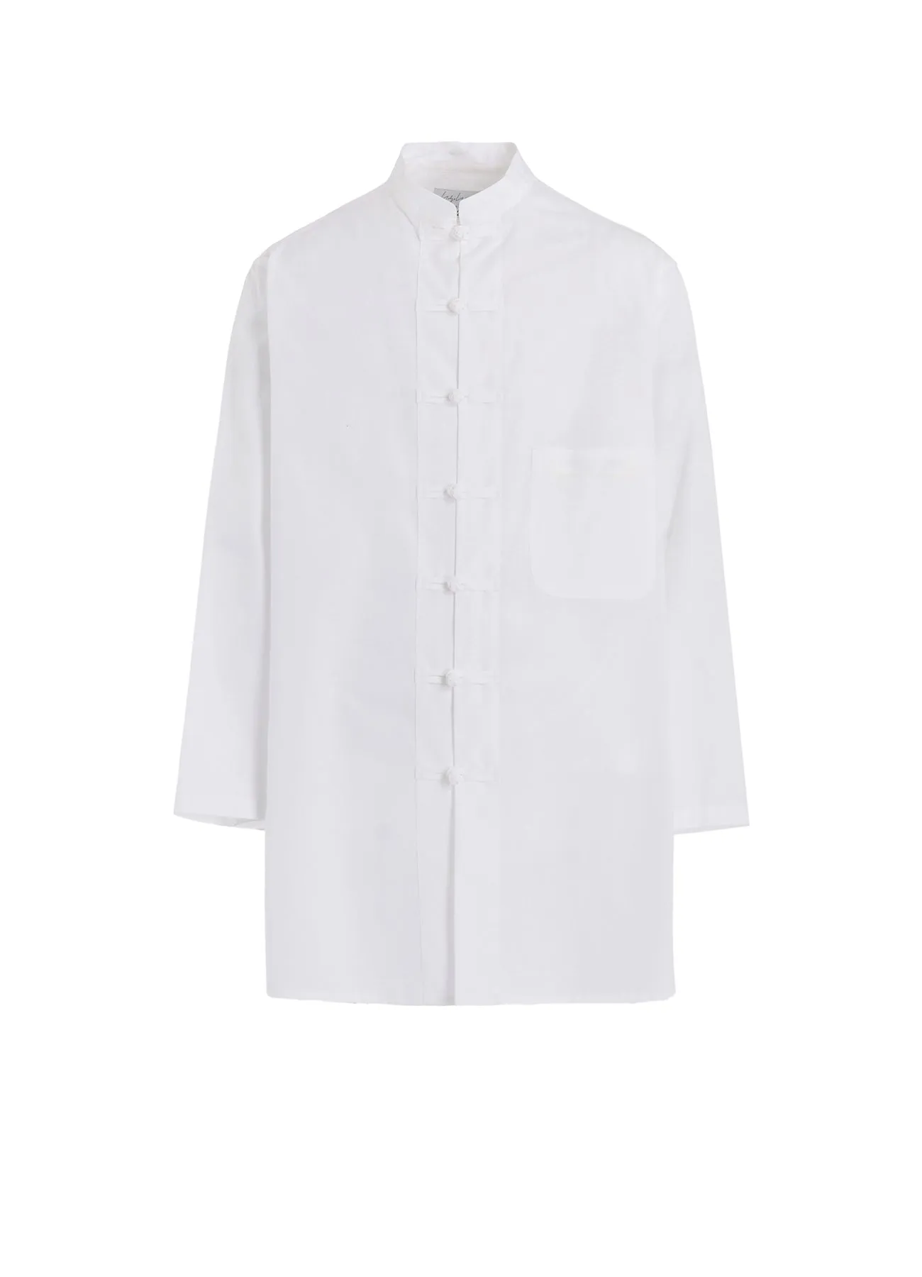 CHAIN STITCH BROAD MANDARIN COLLAR BLOUSE Preppy Vibe