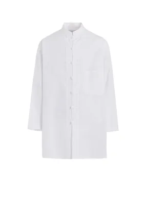 CHAIN STITCH BROAD MANDARIN COLLAR BLOUSE Preppy Vibe