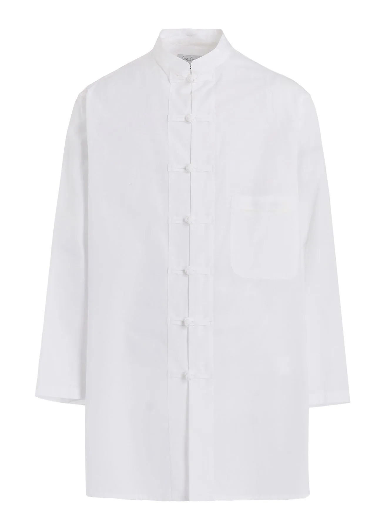 vacation wear Gender Neutral CHAIN STITCH BROAD MANDARIN COLLAR BLOUSE